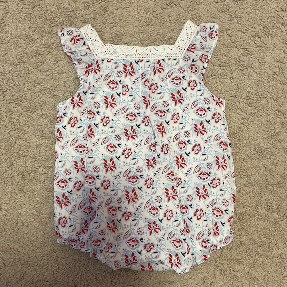 Janie and Jack Red,White, Blue Paisley Bubble 12-18M